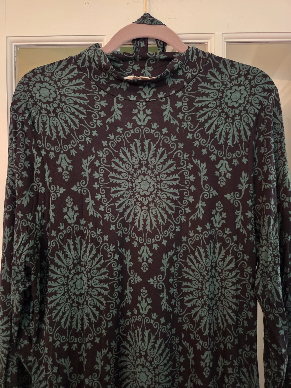 Boden Green & Black Long-Sleeve Jersey Midi Dress - Size 16/18R - Picture 9 of 9